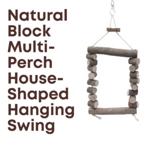 Natural Block Multi-Perch House-Shaped Hanging Swing