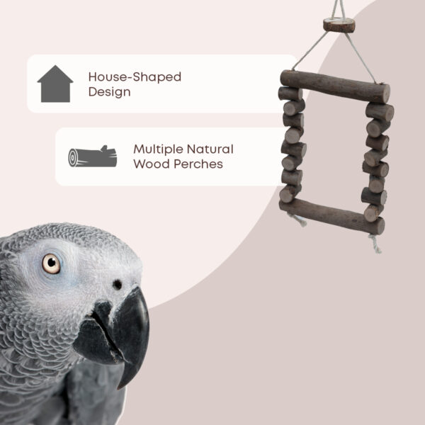 Natural Block Multi-Perch House-Shaped Hanging Swing - Image 5