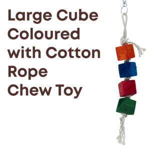 Large Cube Coloured with Cotton Rope Chew Toy