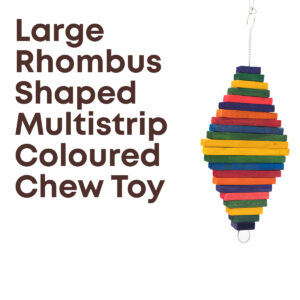 Large Rhombus-Shaped Multistrip Coloured Chew Toy