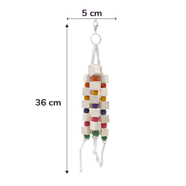 Cube Chew Toys with Rope and Multi-Coloured Beads - Image 2