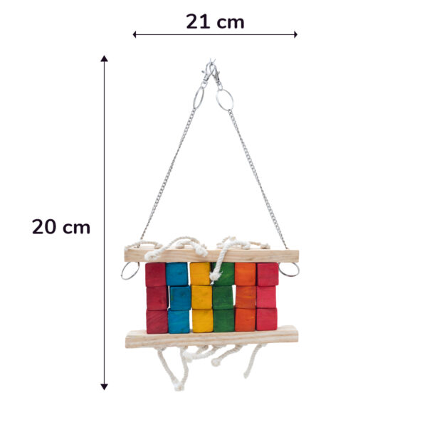 Large Cube Block Chew Toy with Rope/Jute - Image 2