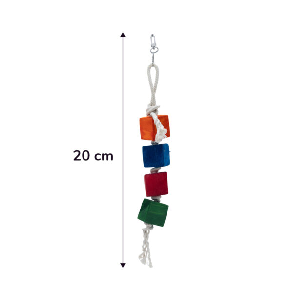 Large Cube Coloured with Cotton Rope Chew Toy - Image 2