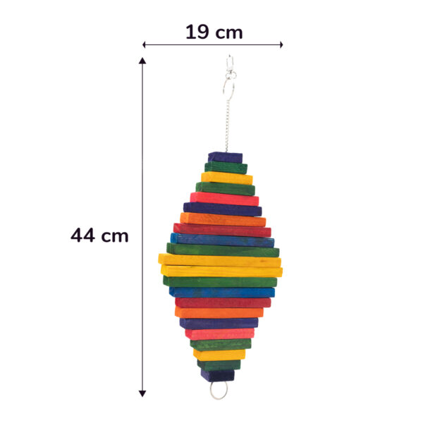 Large Rhombus-Shaped Multistrip Coloured Chew Toy - Image 2