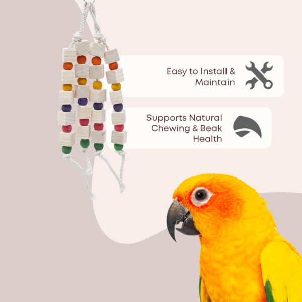 Cube Chew Toys with Rope and Multi-Coloured Beads - Image 6