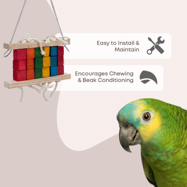 Large Cube Block Chew Toy with Rope/Jute - Image 6