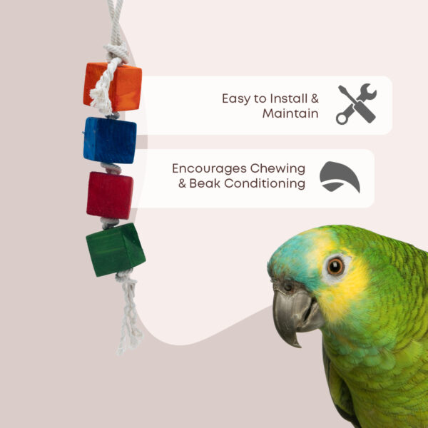 Large Cube Coloured with Cotton Rope Chew Toy - Image 6